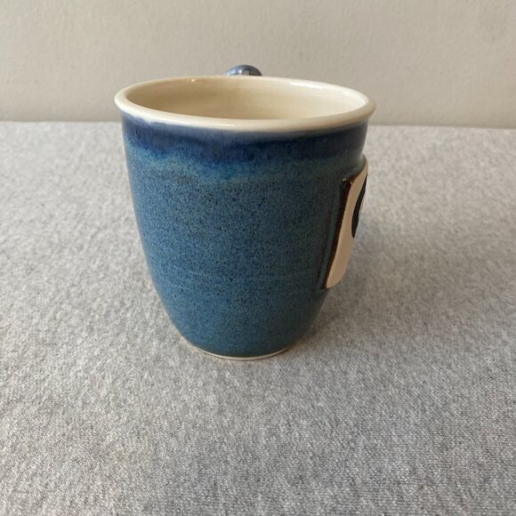 Artisan Blue Aries Zodiac Theme Ceramic Embossed Coffee Mug - Picture 4 of 8